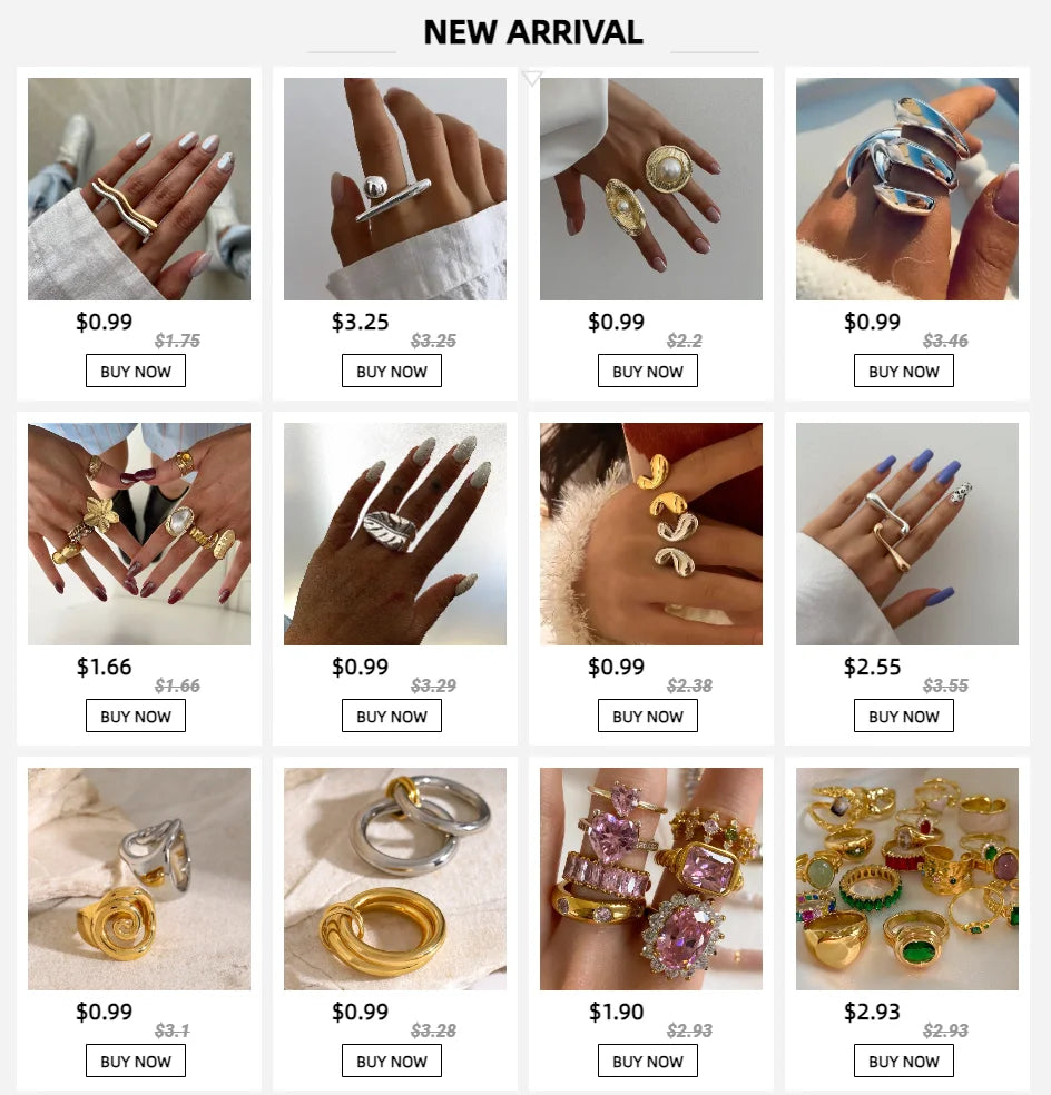 Uworld Fashion Imitation Pearl Stainless Steel Gold Color Ring for Women Engagement Party Gift Temperament Jewelry 2024