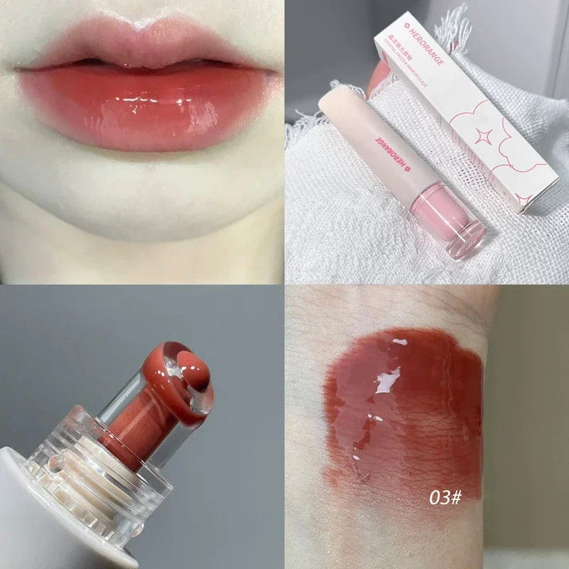 Korean Lip Gloss – Crystal Jelly Liquid, Plumping & Moisturizing Lipstick