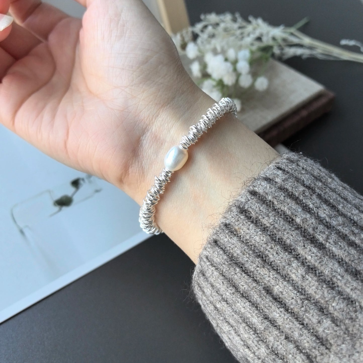 925 Sterling Silver Bracelet Bangle Simple Green Leaf Elegant Nature For Woman Girl Fashion Jewelry Gift Dropship Wholesale
