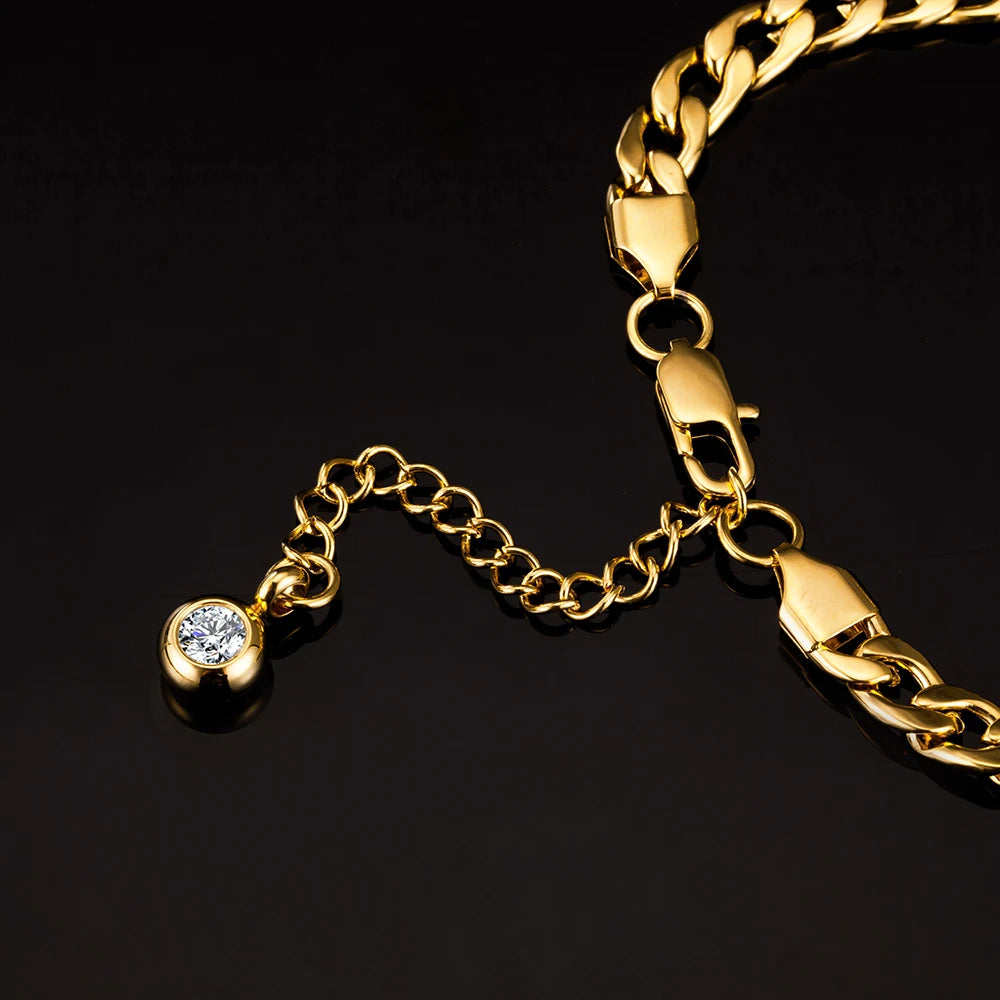 Anklet For Women Gold Color Stainless Steel Cuban Link Ankle Bracelets Summer 2024 Fashion Leg Chain Beach Foot Jewelry Ancklets