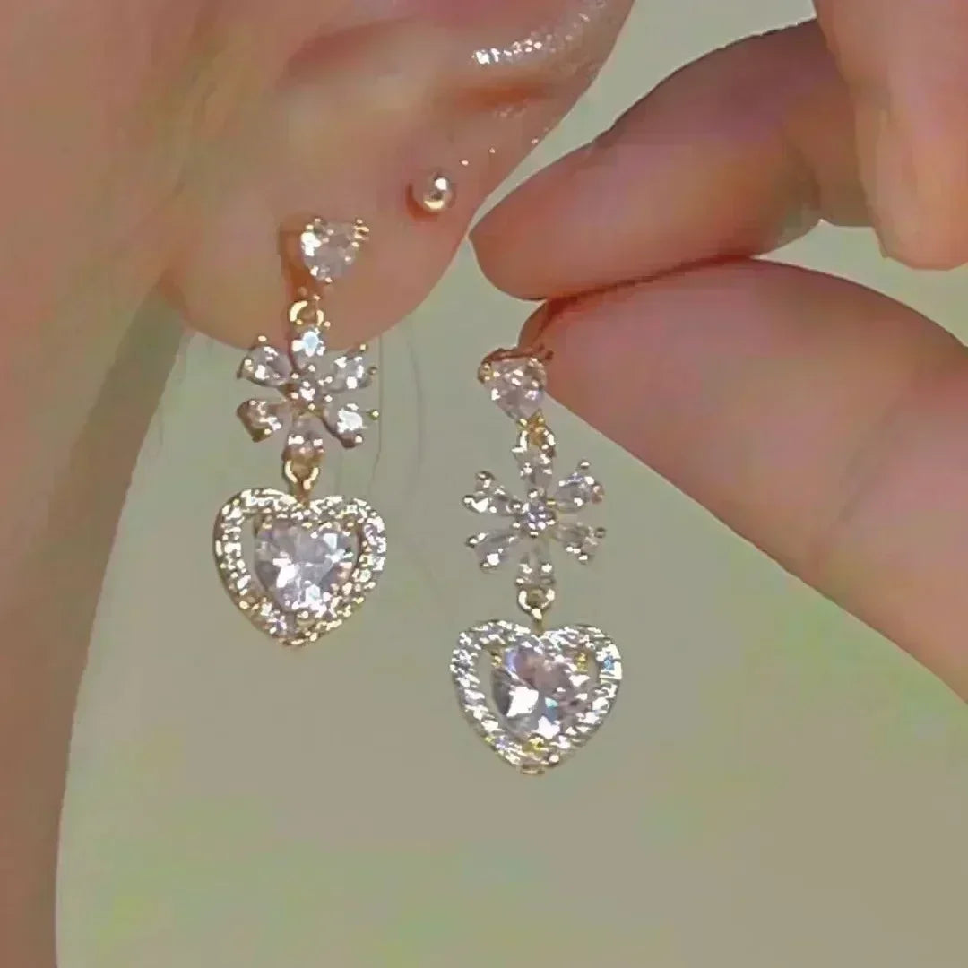 Geometric Rhombus Double Layer Combination Design Earrings For Women Simple Fashion Daily Accessory Party Jewelry Birthday Gifts