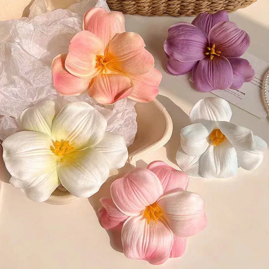 Fabric Flower Hair Side Clip Fashion Beach Vacation Tulip Flower Hair Clips Flower Duckbill Barrettes Summer Women Girls Hairpin