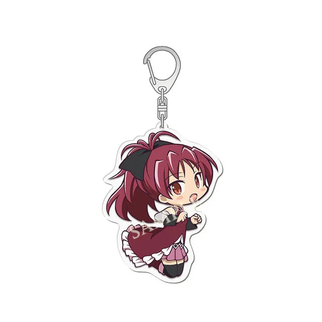Anime Puella Magi Madoka Magica Keychain Kaname Akemi Homura Miki Sayaka Tomoe Mami Kyoko Key Chain Ring For Fans Gifts Jewelry