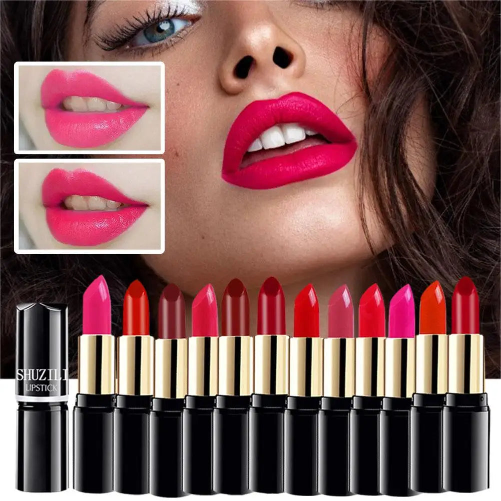 SHUZILI Moisturizing Lipstick Velvet High Quality Lipsticks Shiny Professional Korean Makeup Cosmetic For Lip Women