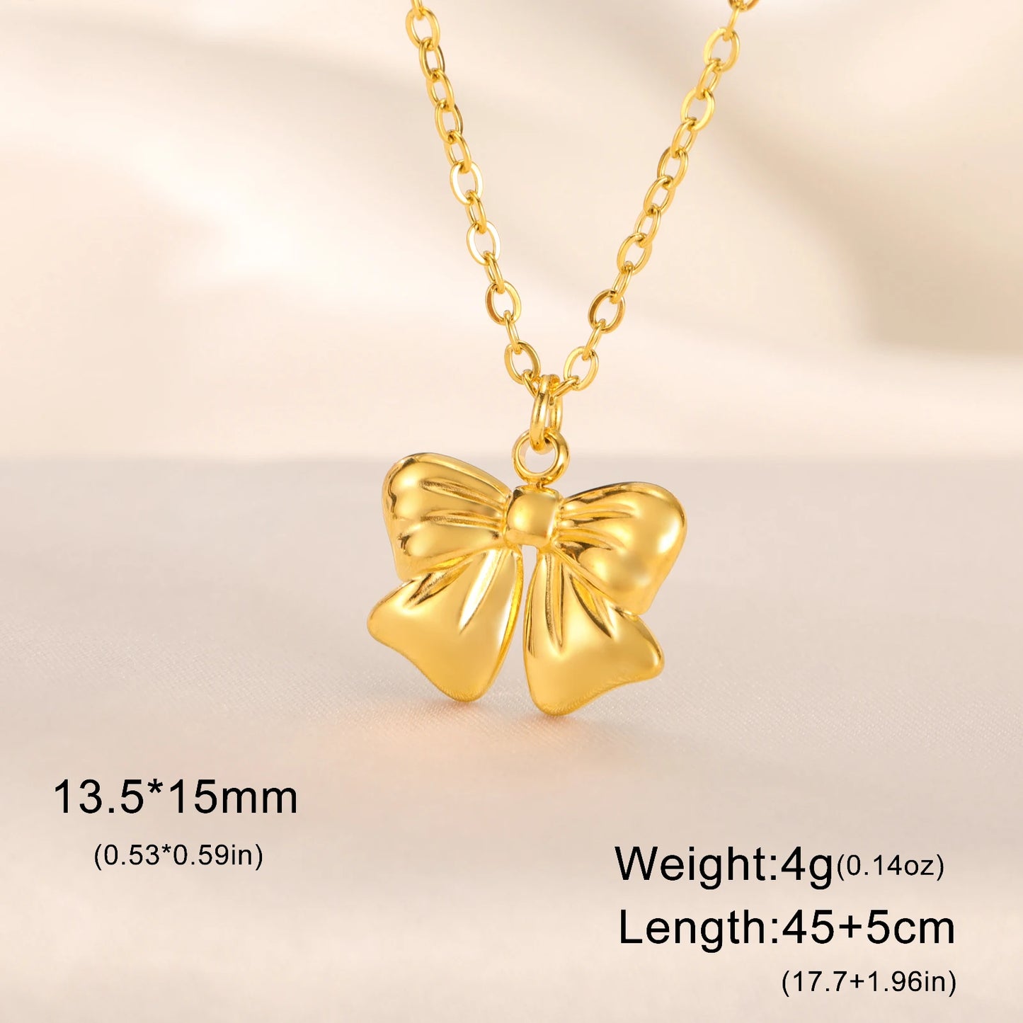 Unift Romantic Bowknot Necklace for Women Stainless Steel Pendant Jewelry Kpop Fashion Wedding Korean Bow Choker Neck Chain Gift