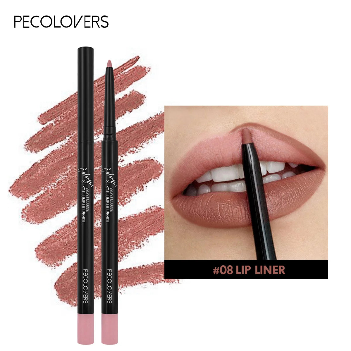 Matte Red Lipliner & Lipstick Pencil – Waterproof, Moisturizing, 12 Shades