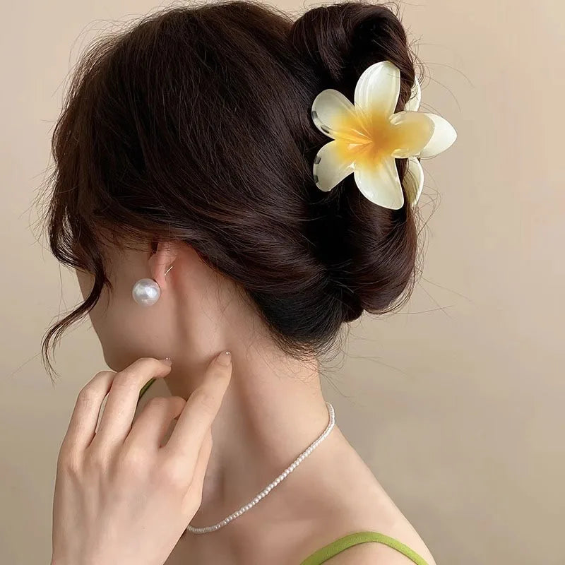 Fashion New Flower Hair Clips for Women Vacation Bohemia Egg Flower Shark Clips Barrettes Girls Large Hairpins Hair Accessories