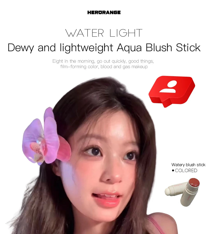 HERORANGE Aqua powder blusher Stick Korean Girls Whitening Natural Naked Makeup Highlight powder blusher Brightening Cream