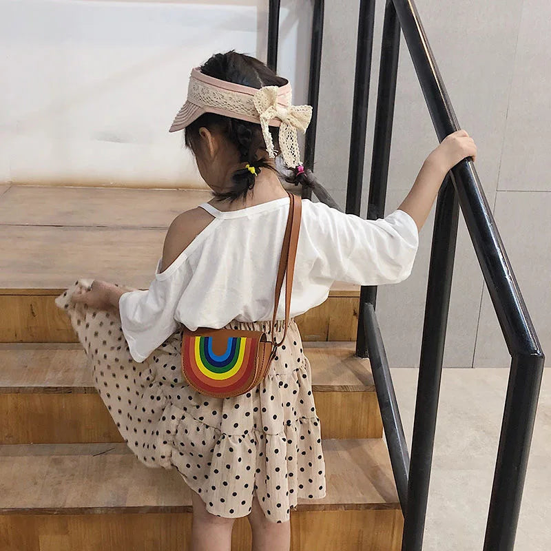 Cute PU Leather Children's Small Shoulder Bags Lovely Cartoon Baby Girls Coin Purse Handbags Princess Accessories Crossbody Bag