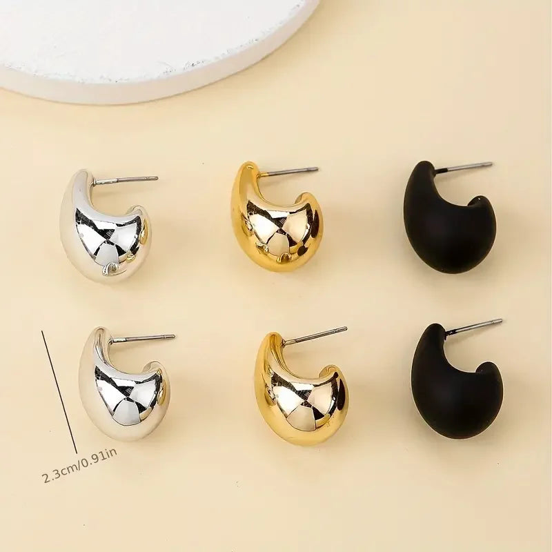 Vintage Elegant Teardrop Stud Earring Set Chic Simple Fashion Lightweight Earrings for Women Daily Wear Party Jewelry Gift 2025