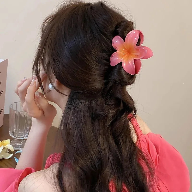 Fashion New Flower Hair Clips for Women Vacation Bohemia Egg Flower Shark Clips Barrettes Girls Large Hairpins Hair Accessories