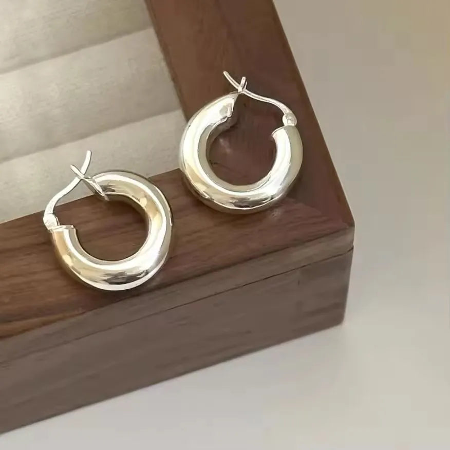 VENTFILLE 925 Sterling Silver Star & Moon Hoop Earrings for Women