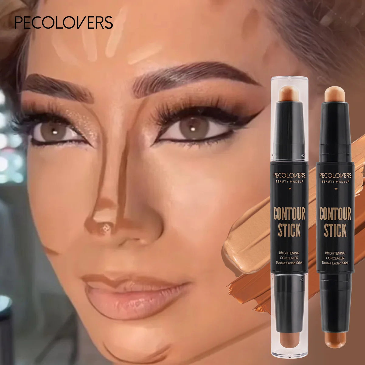 Korean Double Head Highlight & Contour Makeup Pen – Waterproof & Long Lasting