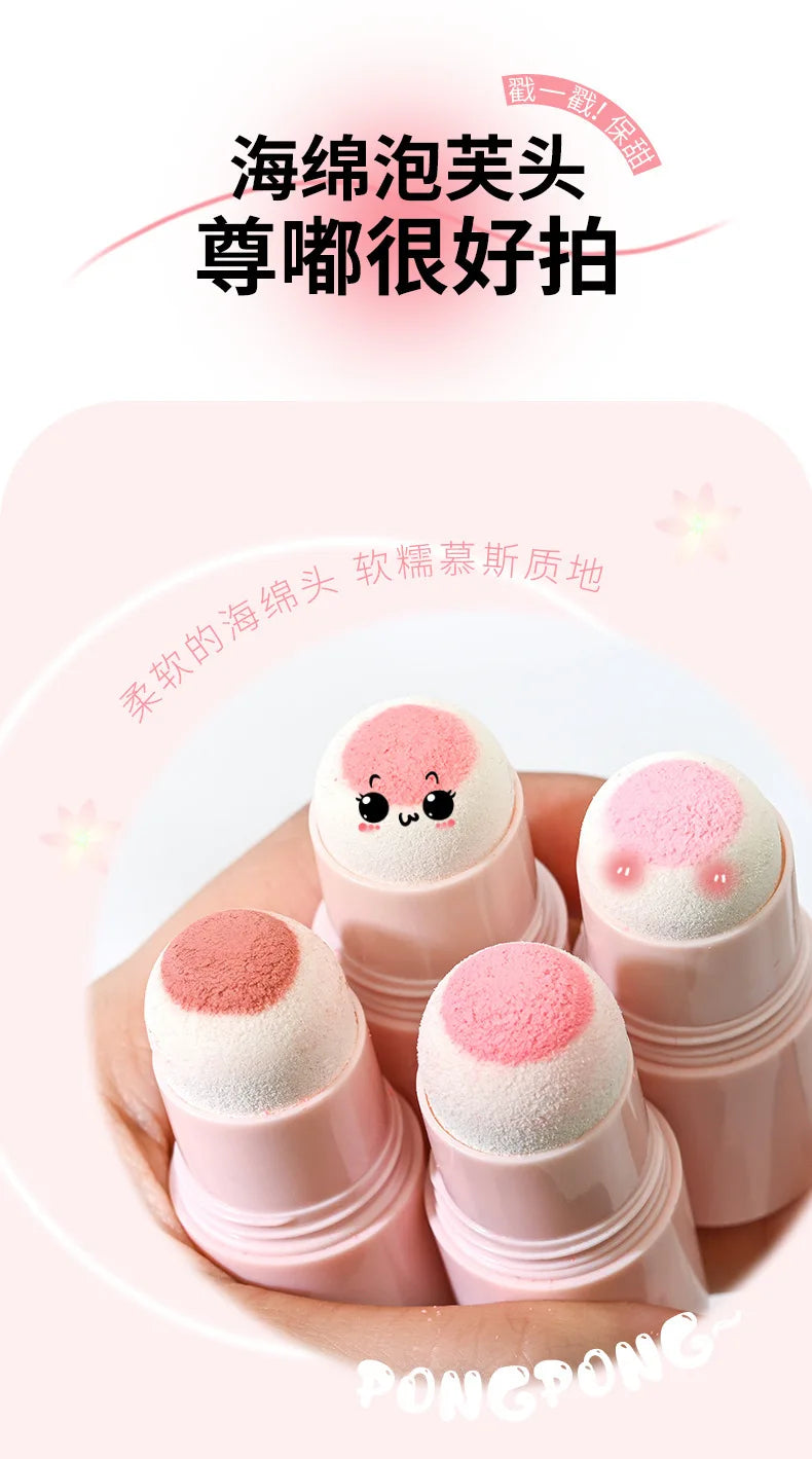 Soft Fog Blush Stick - Energetic Bouncy, Korean Style, Brightening, Dual-use For Lips And Cheeks, Natural Color Vitality Girl