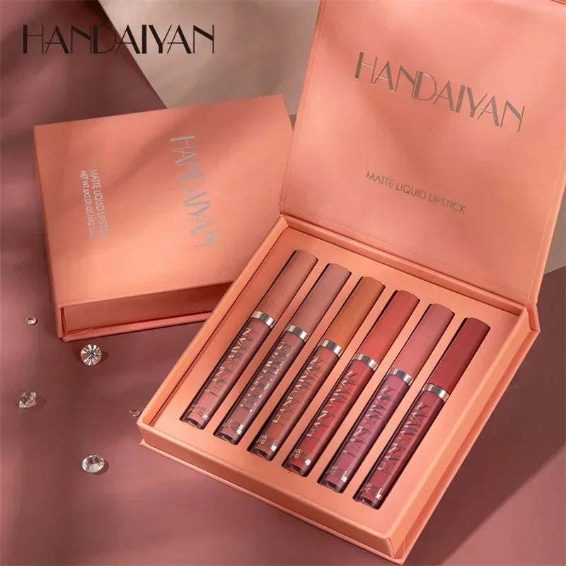 HANDAIYAN Matte Lipstick Set – 1/6 PCS Waterproof, Long Lasting & Non-Stick