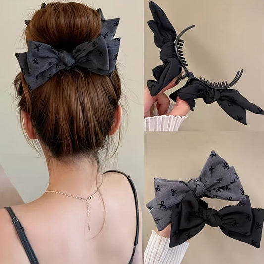 2/1pcs Bow Hair Clips-Women's Fashionable Ponytail Clips,Large Sweet Back of The Head Hair Clips,Perfect To Match Lifestyle
