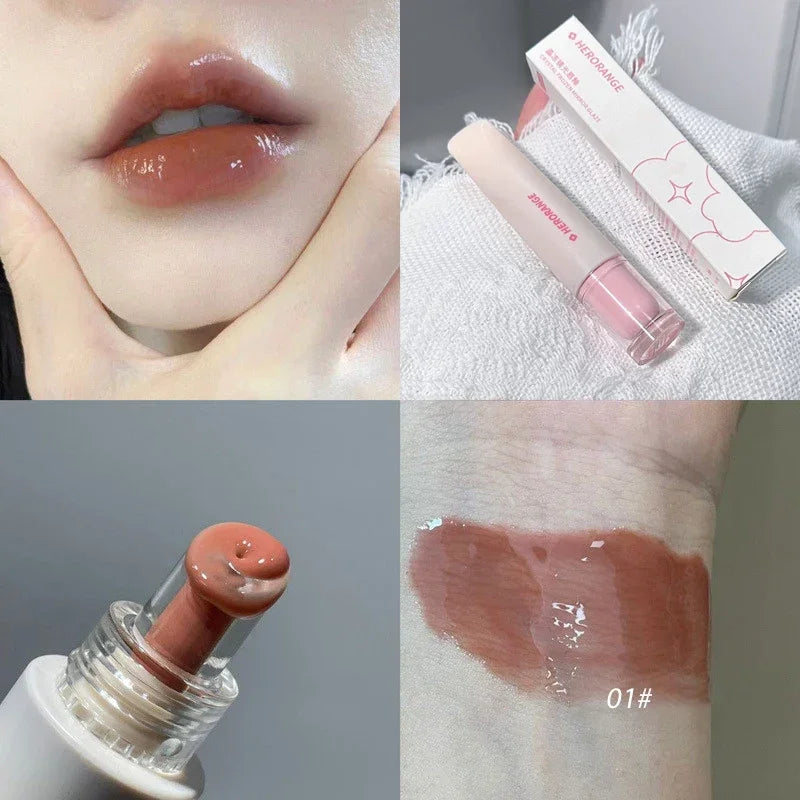 Korean Lip Gloss – Crystal Jelly Liquid, Plumping & Moisturizing Lipstick
