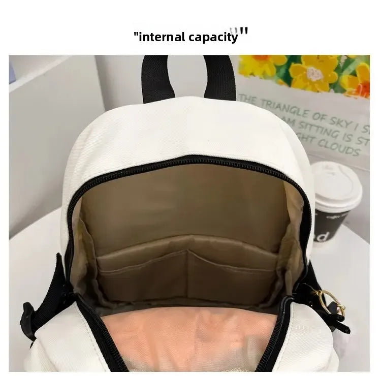 Cat Cartoon Dual-Shoulder Backpack for Girls Primary And Middle School Students Nylon Material Bookbag Easy to Carry