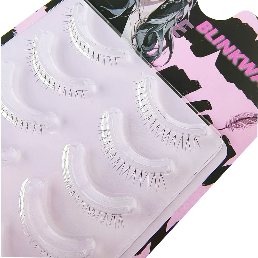 5 Pair Clear Band Lower Eyelashes Handmade False Eyelashes Bottom Lashes Natural Manga Lashes douyin makeup lash Extension