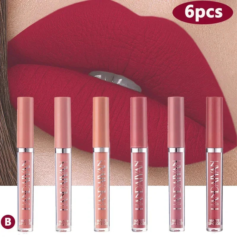 HANDAIYAN Matte Lipstick Set – 1/6 PCS Waterproof, Long Lasting & Non-Stick