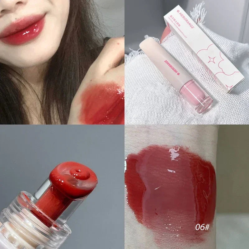Korean Lip Gloss – Crystal Jelly Liquid, Plumping & Moisturizing Lipstick