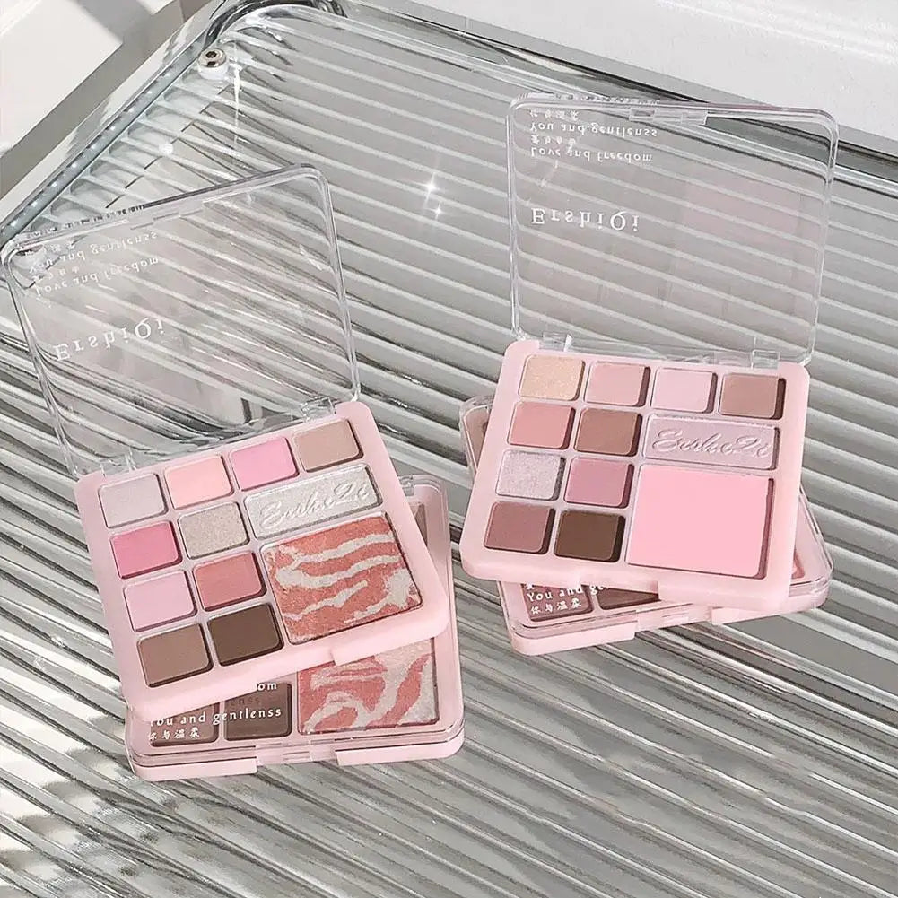 16Colors Pink Mist Eyeshadow Palette High Pigmented Daily Eye Shadow Makeup Eye Shadow Travel Makeup Palette All In One