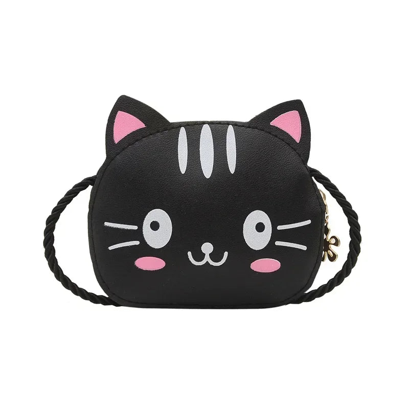 Cute PU Leather Children's Small Shoulder Bags Lovely Cartoon Baby Girls Coin Purse Handbags Princess Accessories Crossbody Bag
