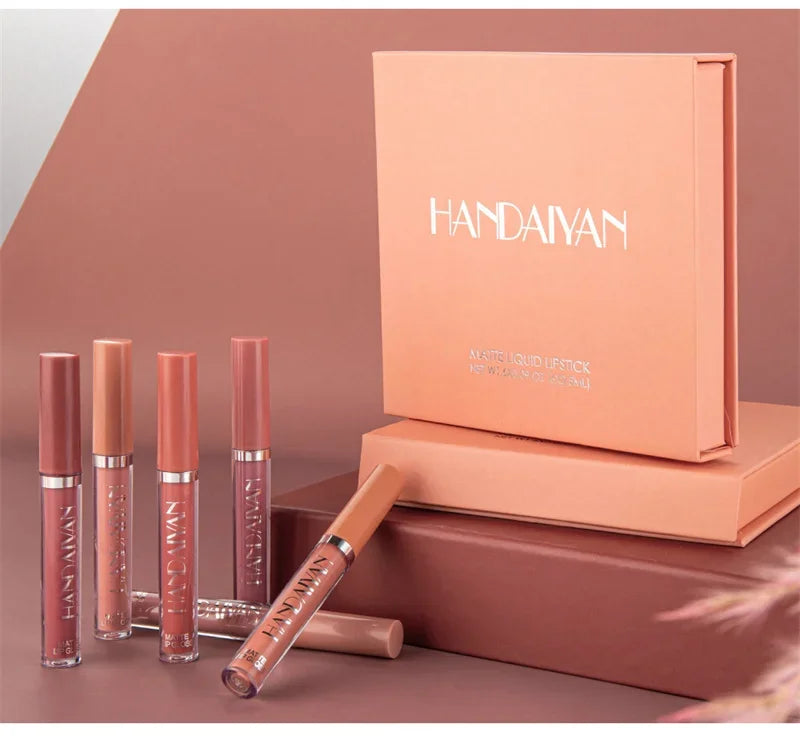 HANDAIYAN Matte Lipstick Set – 1/6 PCS Waterproof, Long Lasting & Non-Stick