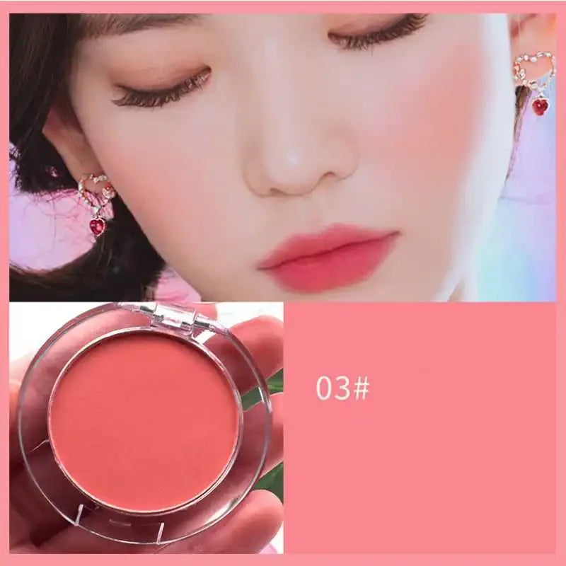 Blush Waterproof Sweat-proof Blusher Natural Monochrome Blush Palette Long-lasting Face Contour Natural Makeup Women Girls