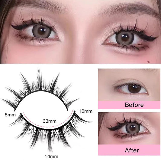 Manga Lashes 5 Pairs Anime Cosplay Faux Mink Lashes Korean Natural short Full Strip Lashes Clear Band Soft Eyelash Extension Hot