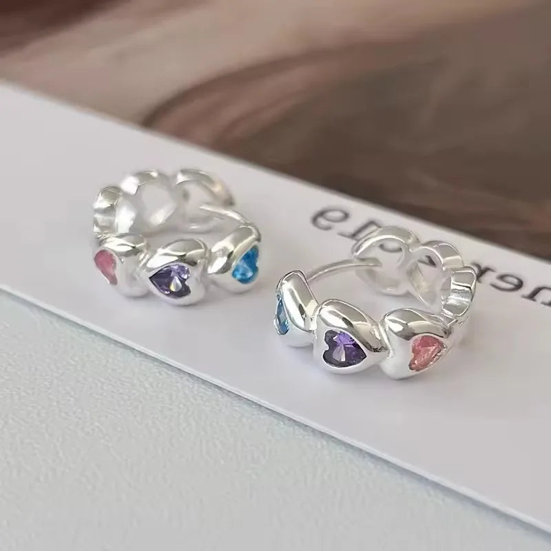 VENTFILLE 925 Sterling Silver Star & Moon Hoop Earrings for Women
