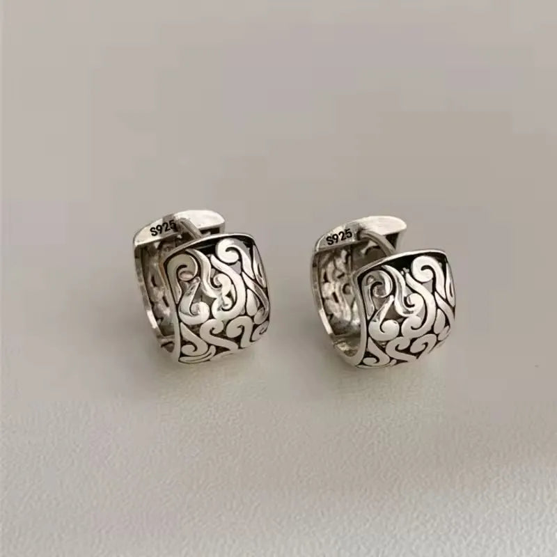 VENTFILLE 925 Sterling Silver Star & Moon Hoop Earrings for Women