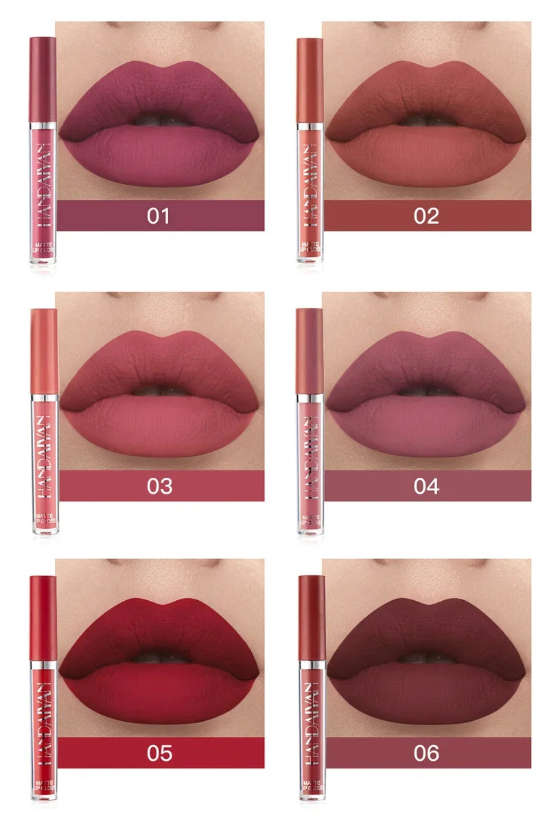 HANDAIYAN Matte Lipstick Set – 1/6 PCS Waterproof, Long Lasting & Non-Stick