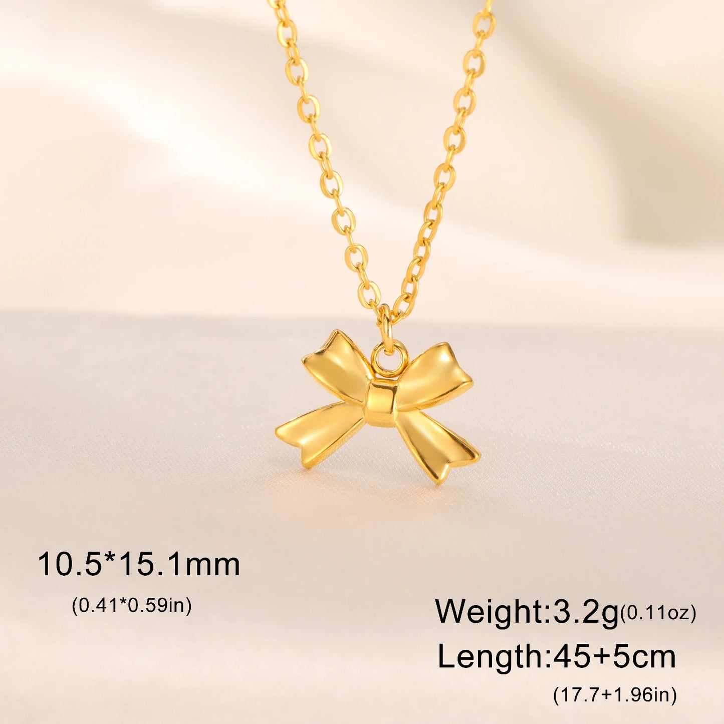 Romantic Bowknot Necklace – Korean Kpop Stainless Steel Choker for Women