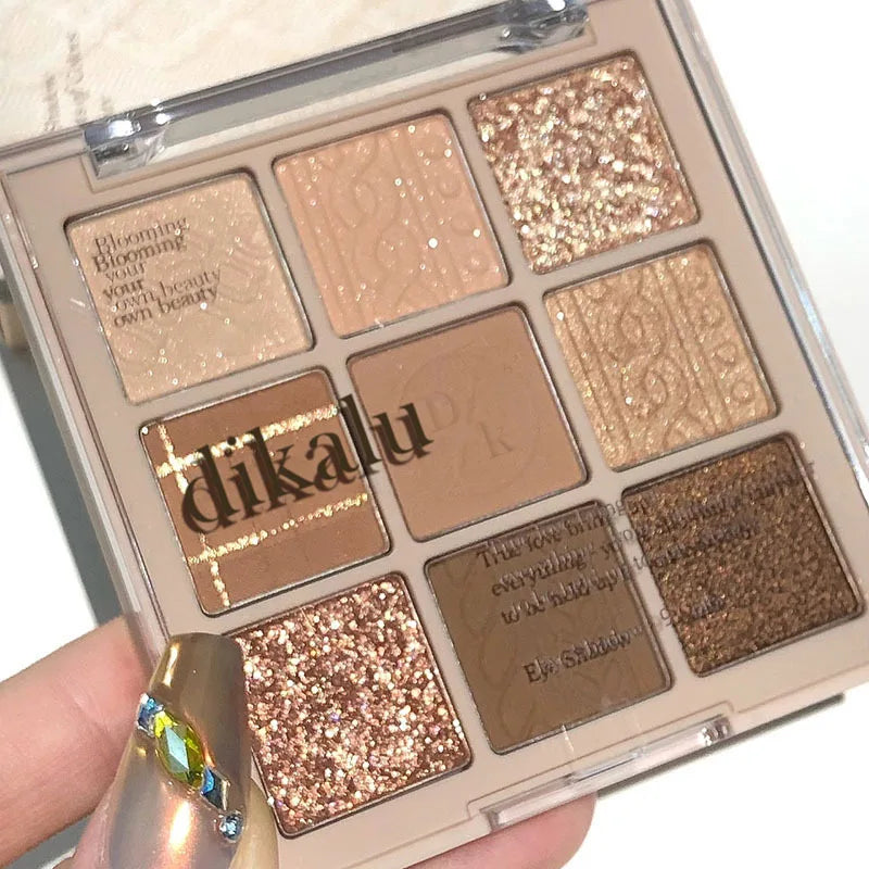 9-Color Eye Shadow Palette Glitter Pearly Eyeshadow Palette Nude Long Lasting Korean Charming Eyes Make Up Palette Cosmetics