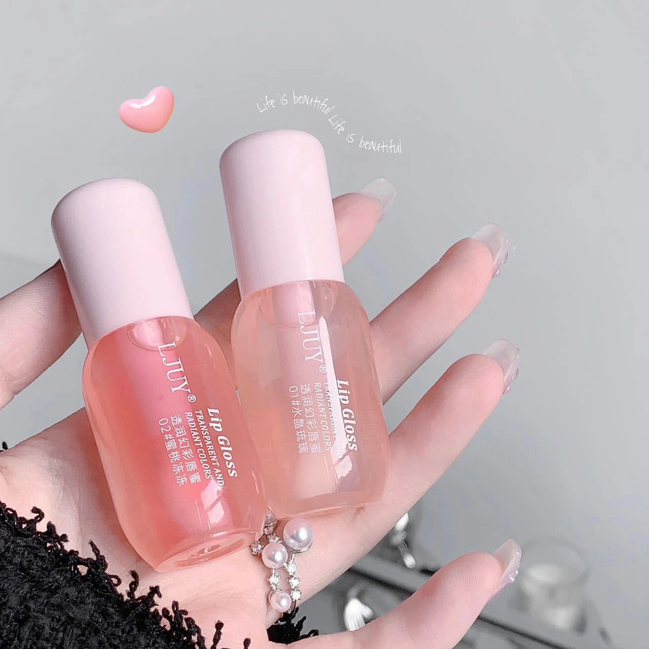 Fruit Crystal Jelly Lip Oil Hydrating Transparent Glass Lip Gloss Plumping Clear Lip Plumper Serum Lips Care Makeup Cosmetics