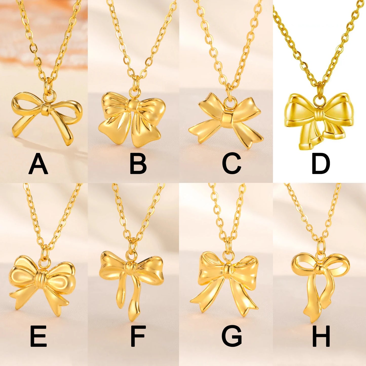 Romantic Bowknot Necklace – Korean Kpop Stainless Steel Choker for Women