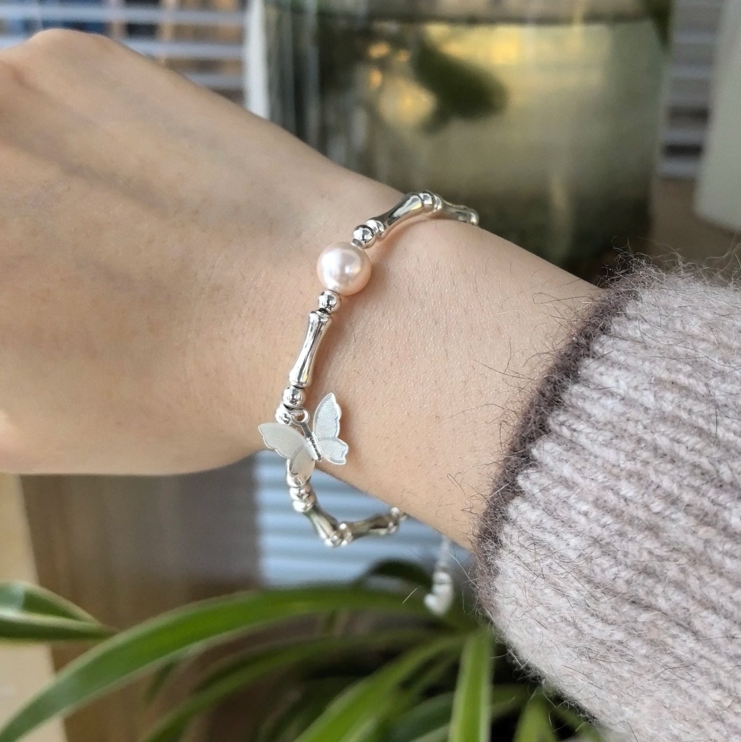 925 Sterling Silver Bracelet Bangle Simple Green Leaf Elegant Nature For Woman Girl Fashion Jewelry Gift Dropship Wholesale