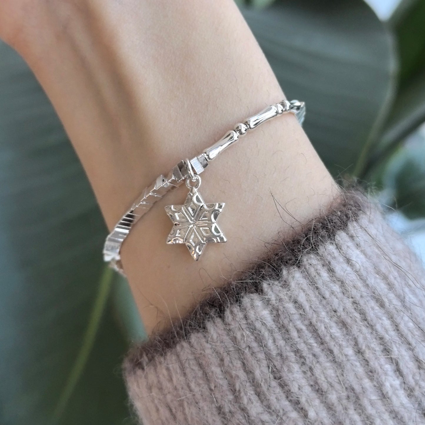 925 Sterling Silver Bracelet Bangle Simple Green Leaf Elegant Nature For Woman Girl Fashion Jewelry Gift Dropship Wholesale