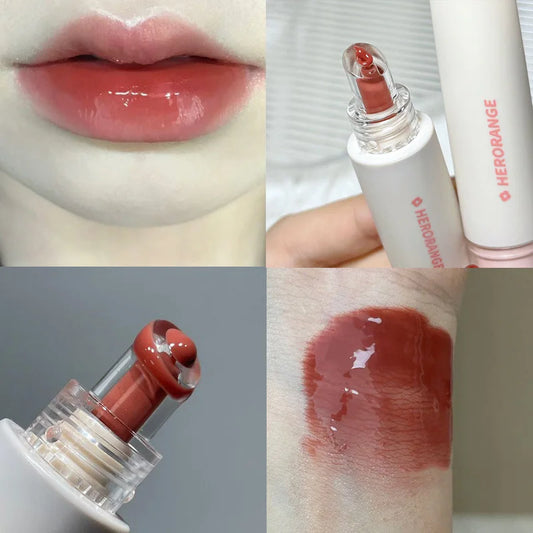 Crystal Jelly Lip Gloss Mirror Water Liquid Lipstick Moisturizing Long Lasting Sexy Red Lip Plumper Makeup Tint Korean Cosmetics