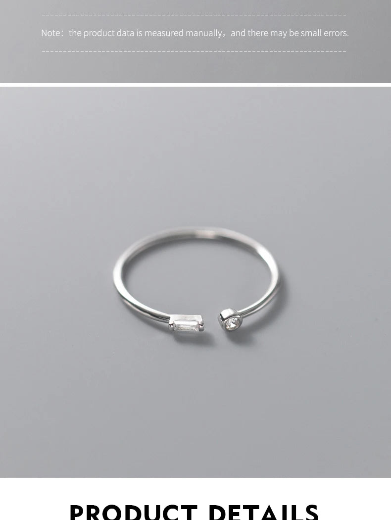 Modian Real 925 Sterling Silver Simple Thin Clear CZ Finger Rings Adjustable 14K Gold Ring For Women Wedding Jewelry Gifts