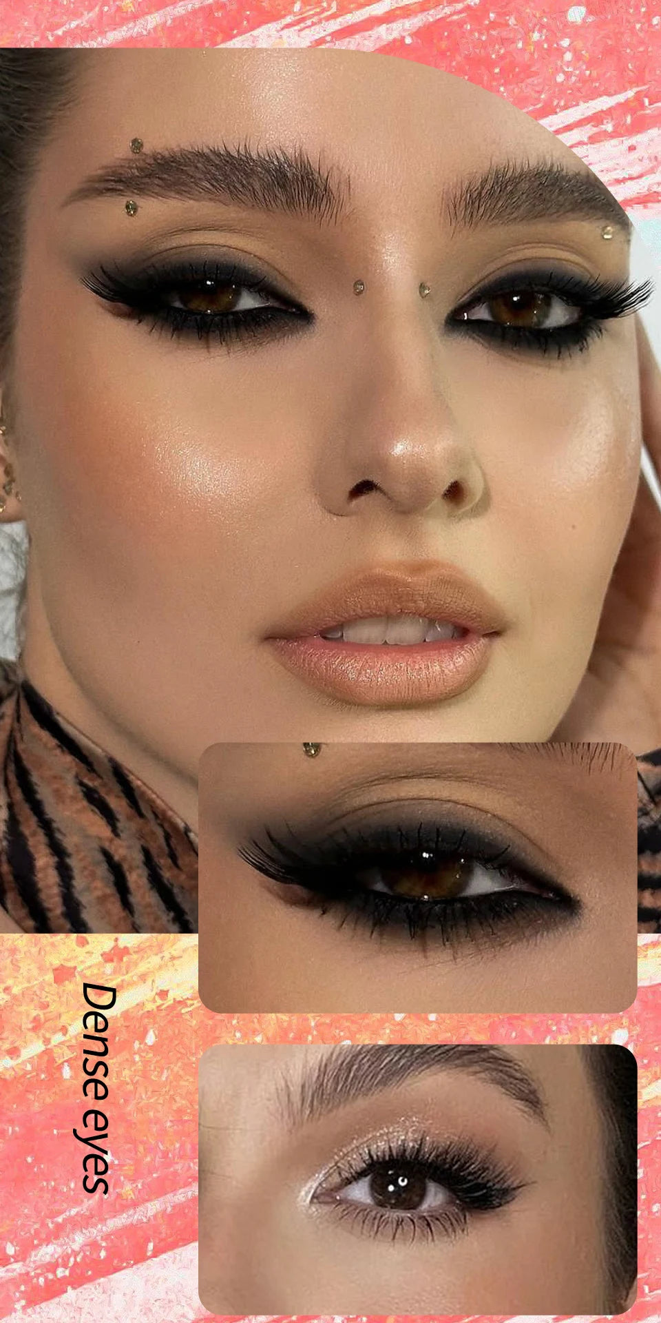 Cat Eye Lashes Natural Look Fox False Eyelashes Wispy & Lightweight Faux Mink Lashes for Doll Eye Makeup 5 Pairs/Pack