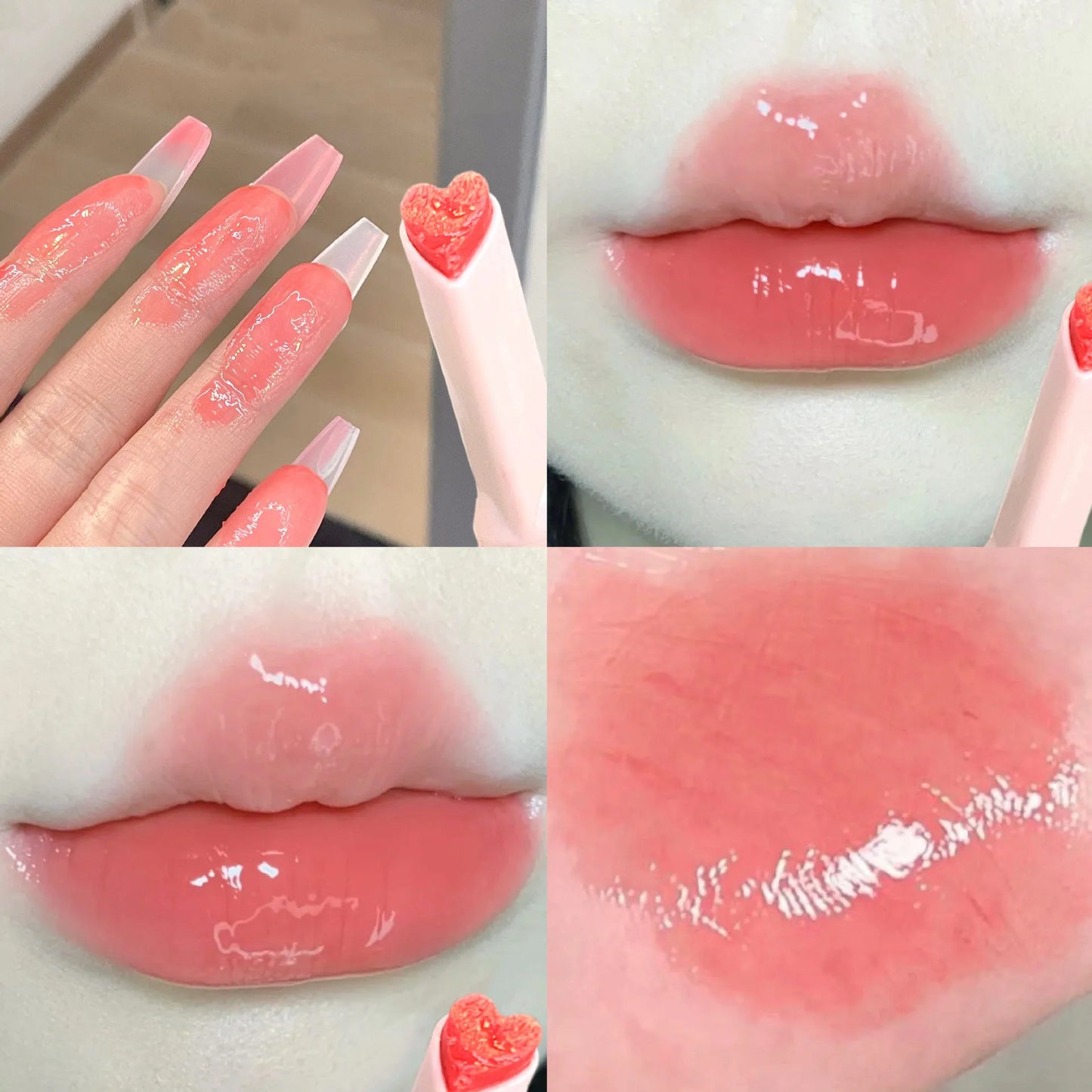 Water-Light Glitter Lip Tint Pen – Long Lasting & Moisturizing Heart-Shaped Lipstick