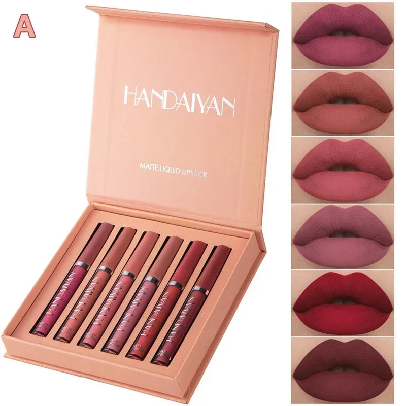 HANDAIYAN Matte Lipstick Set – 1/6 PCS Waterproof, Long Lasting & Non-Stick