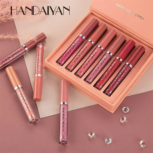 HANDAIYAN Matte Lipstick Set – 1/6 PCS Waterproof, Long Lasting & Non-Stick