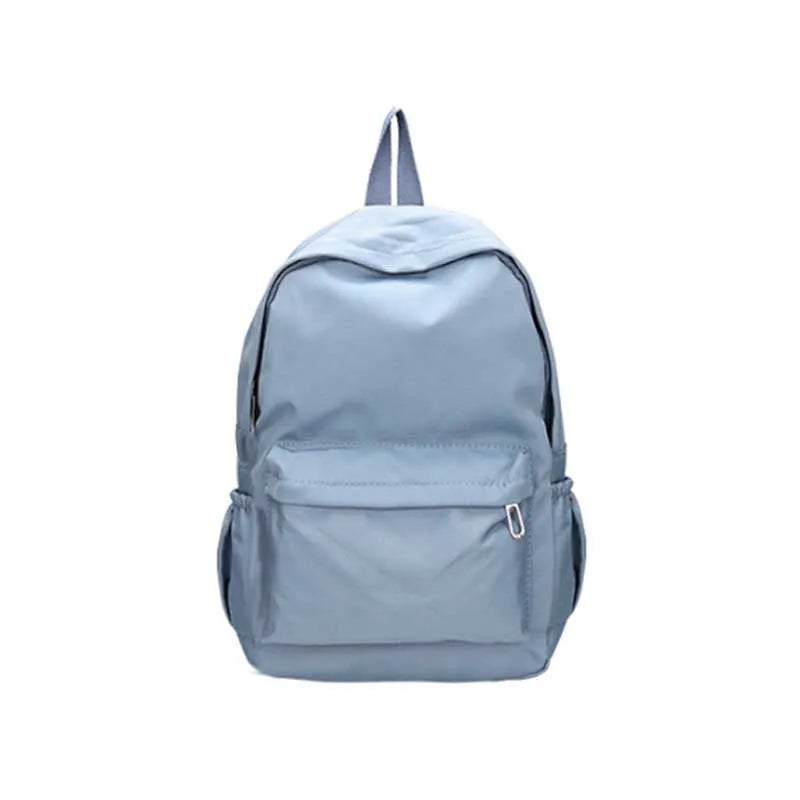 Women Schoolbag Waterproof Large Capacity School Backpack Smooth Zipper Solid Color Teens Girl Casual Daypack Bag Student Supply