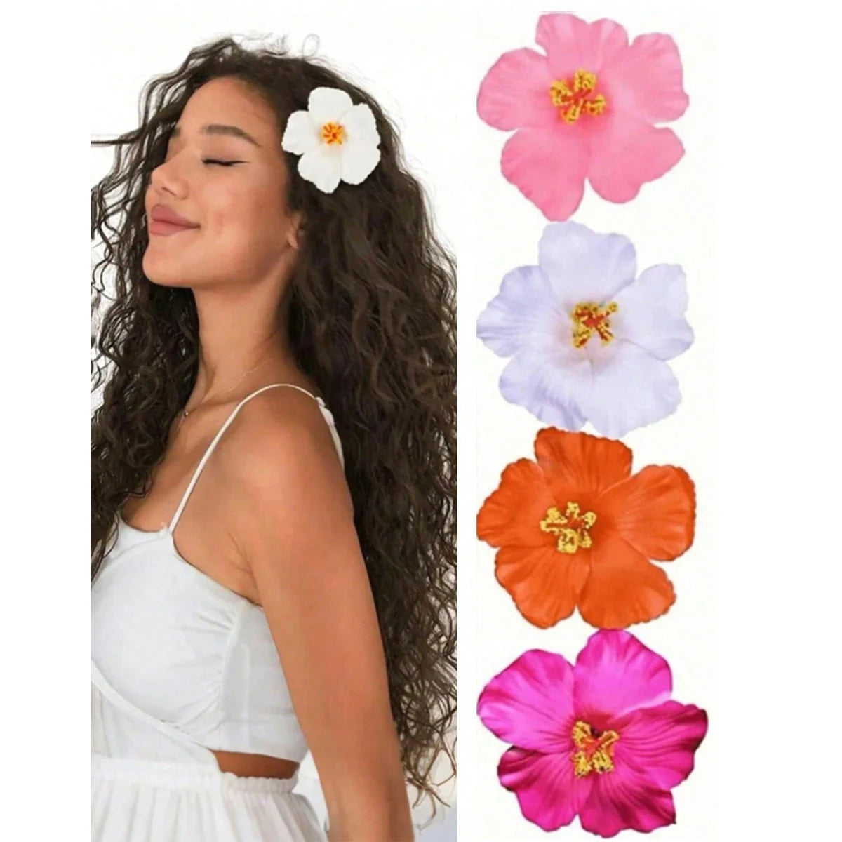 Hawaiian Flower Hair Clip For Women Girls Romantic Bohemian Flower Side Bangs Clip BB Hair Clips Hair Accessories