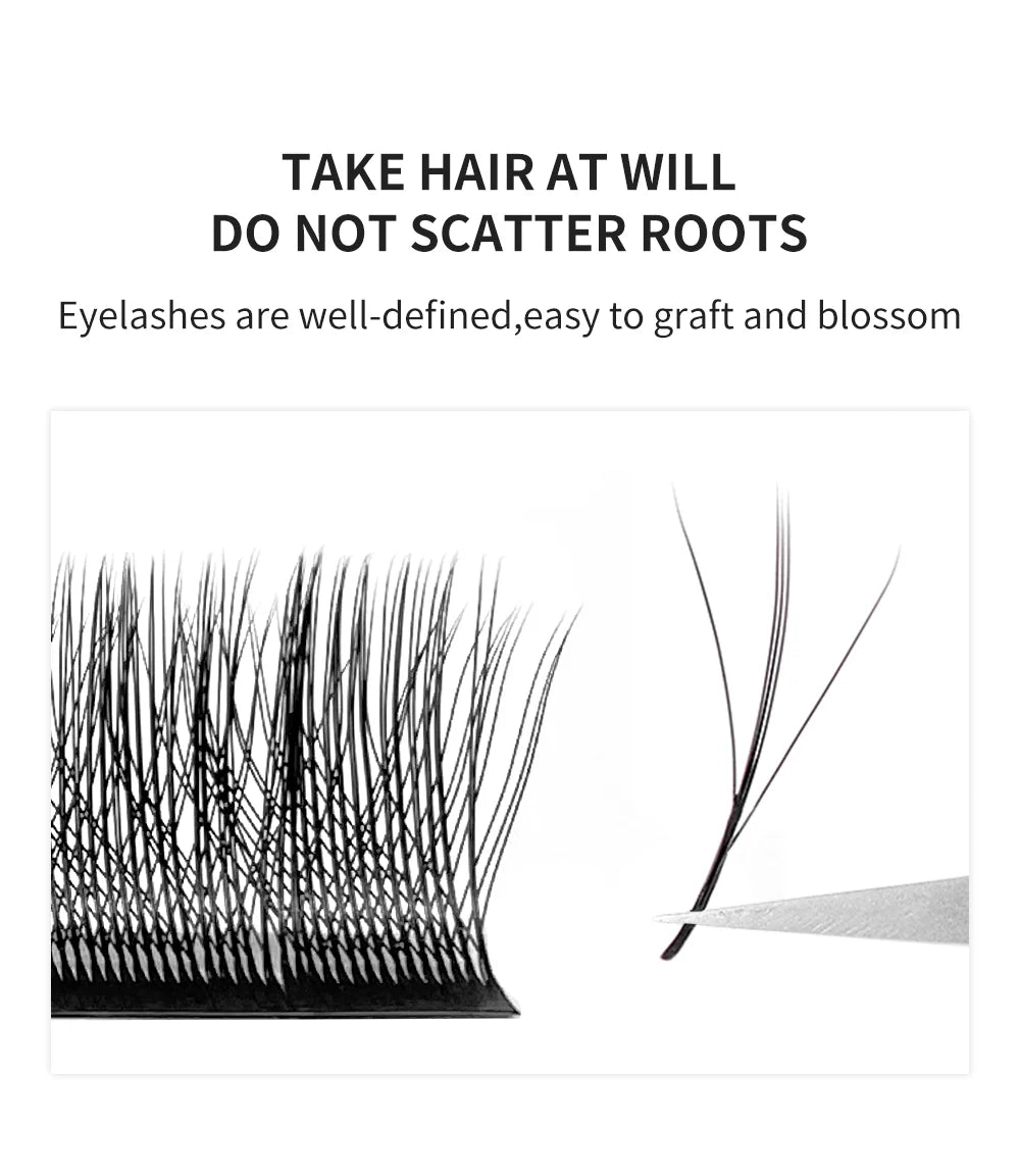 NATUHANA 3D W Shape Eyelash Extensions – Premade Volume Fan Faux Mink Lashes