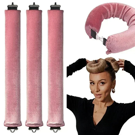 Heatless Hair Curlers Curling Rod Headband No Heat Hair Rollers Lazy Curls with Hook Sleeping Soft Flexi Rod Hair Styling Tools