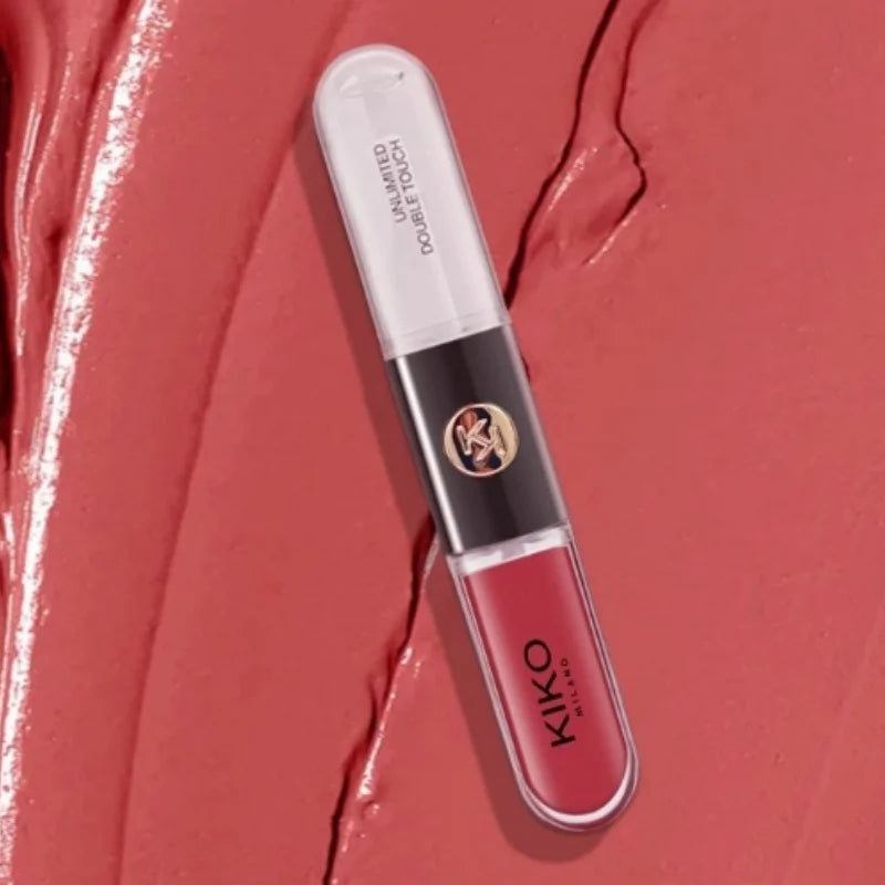 Hot Kiko Double Headed Lipstick Transparent Mirror Lip Gloss Non Fading Oil Sexy Rich Lip Gloss Milk Tea Bean Paste Naked Makeup